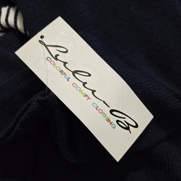 NWT Lulu B Anchor Sweater Size Medium Nautical Navy Blue Boat Coastal Preppy - Picture 11 of 13